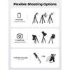 Camera Tripod, Gliship Portable Flexible Tripod for iPhone Double 360°Rotation Adjustable Mini Tripod with Hidden Phone Holder Cold Shoe Mount 1/4''