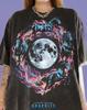 Wild Horses Neon Flames Full Moon Vintage Bootleg Comfort Colors® Tshirt, Retro Graphic Equestrian Animal Lover Wildlife Nature,