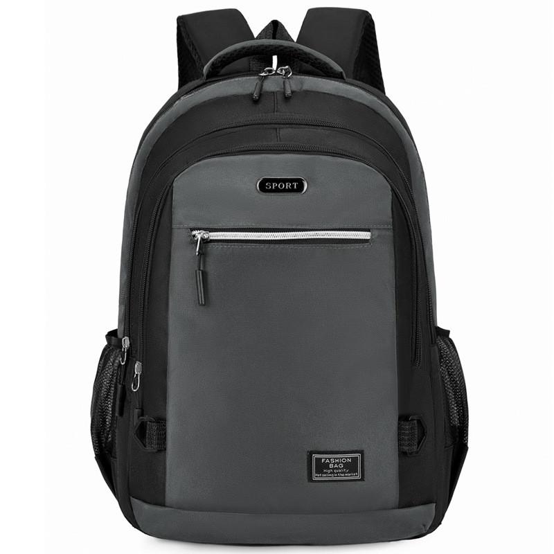 Letter Printed Oxford Fabric Business Laptop Backpack With Lightweight Design For High School Students Grey