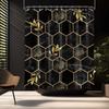 Black And Gold Printed Shower Curtain Mustard Modern Geometric Abstract For Bathroom Decor