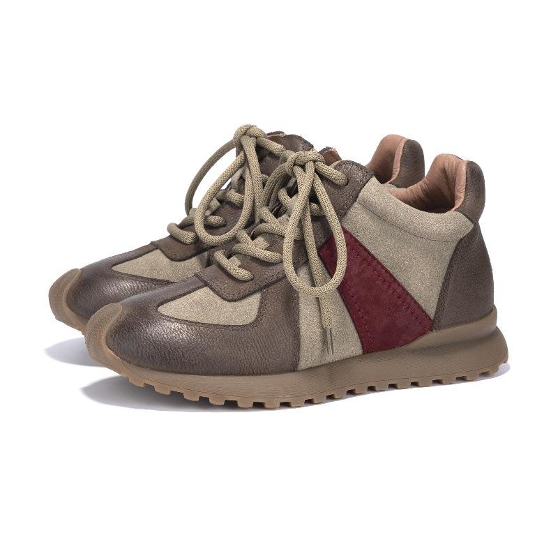 Skórzane niemieckie buty treningowe damskie aksamitne, termiczne, codzienne buty z wysokiej cholewki, pierwsza warstwa skóry bydlęcej, nowe buty sportowe damskie