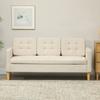 Three-Seater Sofa, Snow-White Flannel, Hidden Storage, Tufted Backrest, 166.5 X 62 X 82 Cm, Cream