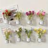 10Pcs Miniature Dollhouse Plant Flowers, 1:12 Tiny Small Glow In The Dark Glass Vase Flowers Plant House Decor, Faux Flower Model Dollhouse Decoration