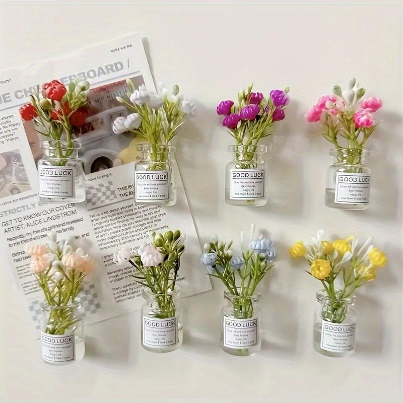10Pcs Miniature Dollhouse Plant Flowers, 1:12 Tiny Small Glow In The Dark Glass Vase Flowers Plant House Decor, Faux Flower Model Dollhouse Decoration