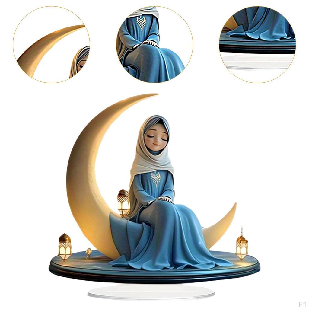 2D Flat Girl Socha Stolní socha Party potřeby Dekor na stůl Akrylová stolní figurka pro