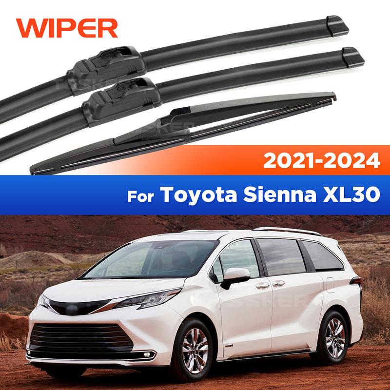 For Toyota Sienna XL30 -2024   Wiper Front & Rear Wiper Blades Windshield Windscreen Window Brushes 26"+20"+12"