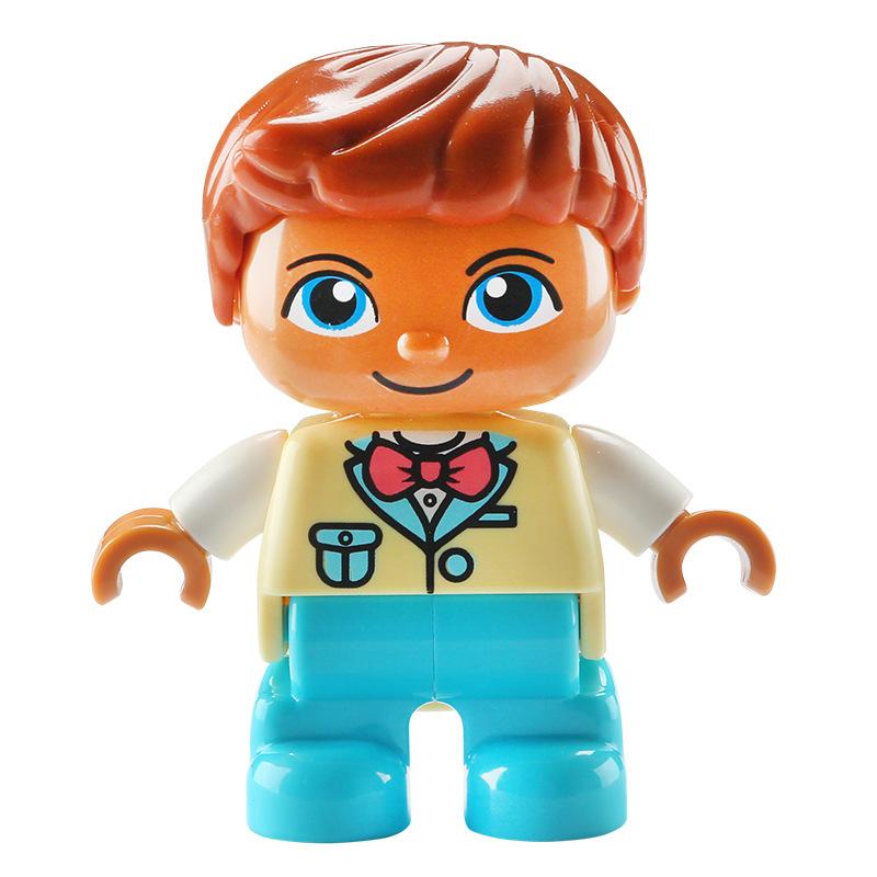Big Building Blocks Boy Girls Family Policemen Figures Doll Compatible Duplos Children Kids Self Locking Bricks Assemble Toys