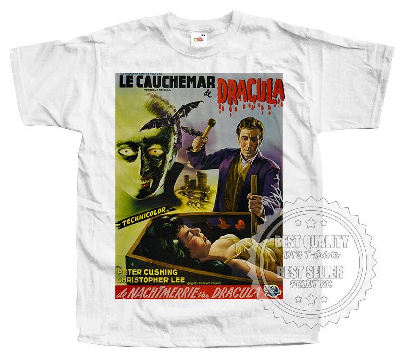 

Horror of Dracula T SHIRT Tee v9 Horror Poster Vintage White sizes S - 5XL L