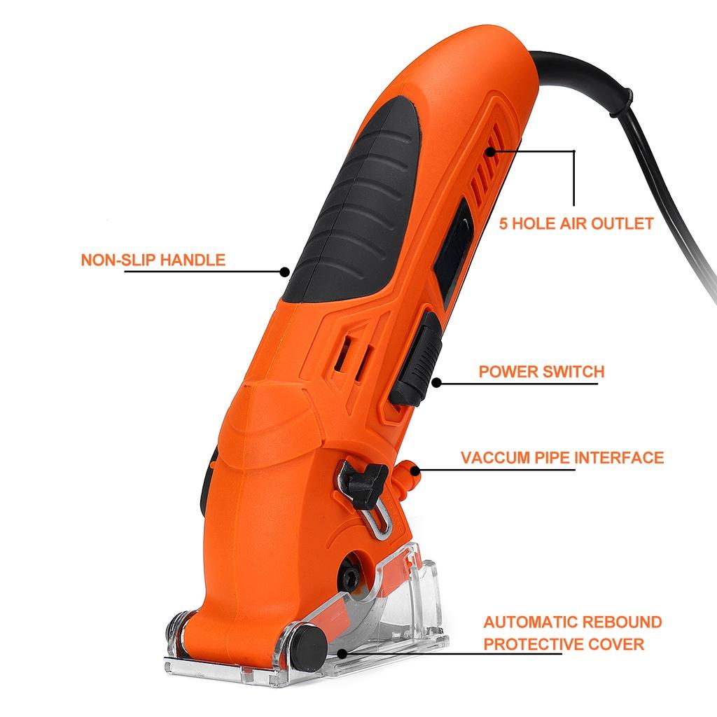 400W 10000RPM Mini Circular Saw Electric Saw Ceramics Metal Wood Cutting Woodworking DIY Power Tool with 3pc Blades