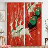 2pcs,2D Plane Printing Pattern Curtains Santa Claus & Reindeer Versatile 100% Polyester (without Rod) Versatile All Perfect for