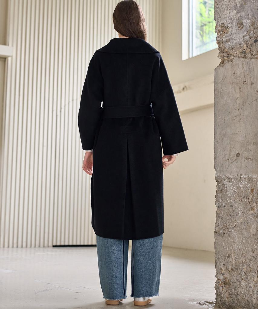 Mitte Belted Over Fit Handmade Open Coat_Black