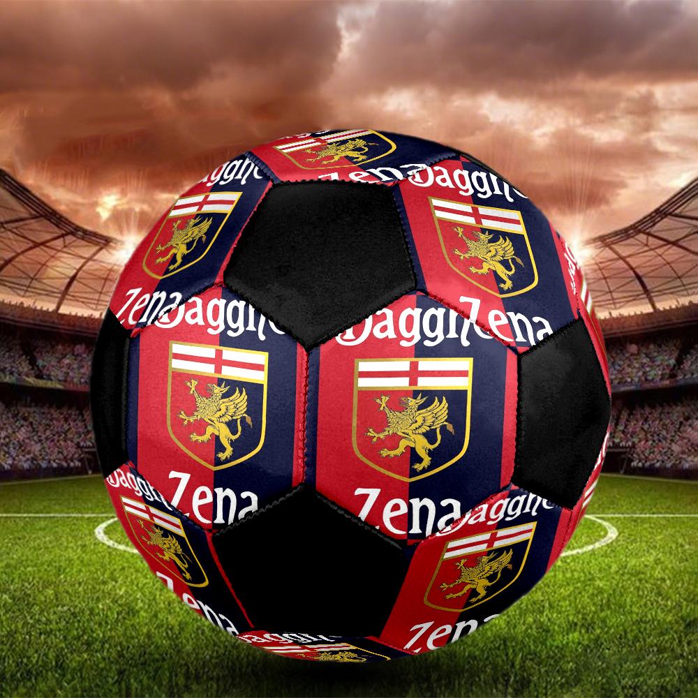Genoa CFC Indoor Soccer Ball Colorful Machine Stitched PVC Size 5 Team Training Competition Ready Durable High-Bounce Cool Sports Gift
