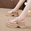 fashion Women Leisure Chunky Platform Sandals Peep Toe High Heels New Gladiator Slippers Woman Fashion Trendy Summer Beach Sandals 7.5CM