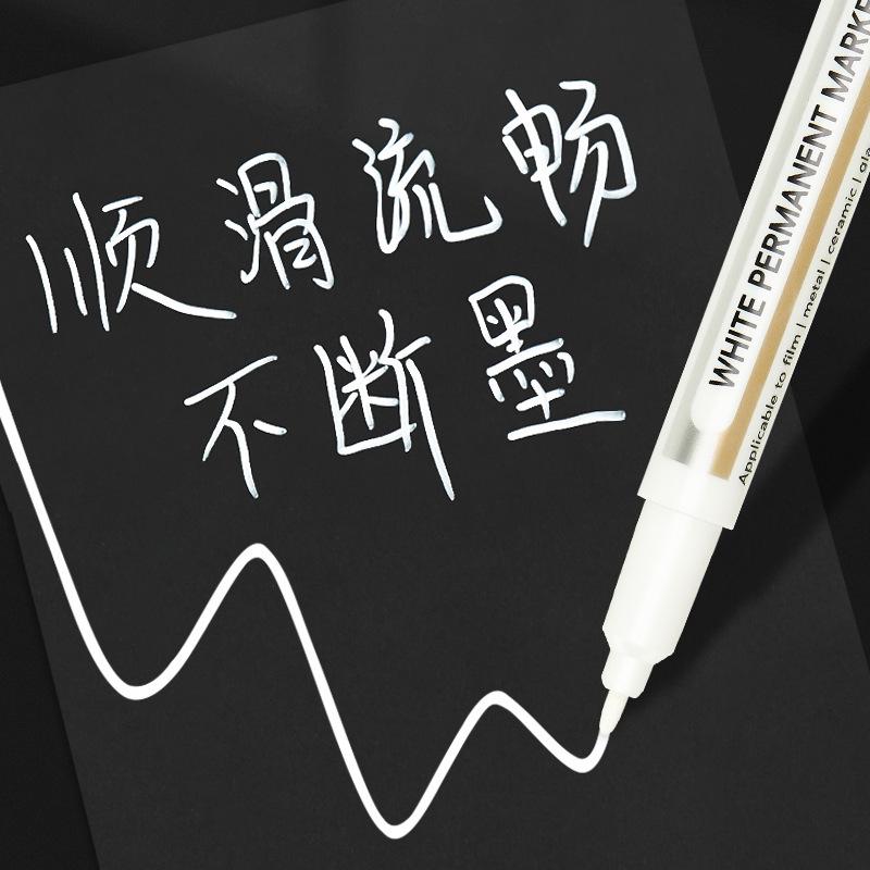 Extra Thick White Oil-Based Quick-Dry Waterproof Marker for Art Highlights & Outlining