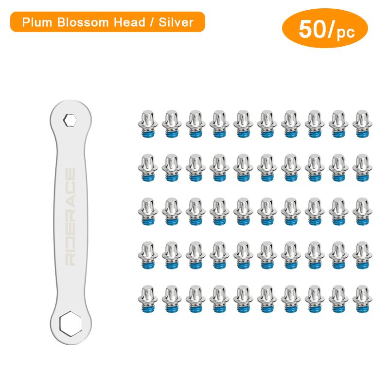 

30/50 шт. противоскользящие болты для педалей велосипеда с набором гаечных ключей со смещением, набор винтов для педалей M4 из стали, шестигранные штифты для горного велосипеда, шоссейного велосипеда