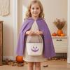 Dekorative Aufbewahrungskörbe für Zuhause Halloween Kürbis Süßigkeitenkorb, Großer Trick or Treat Eimer mit Schleife Kapazität Snacks Griff, DIY Kinder Tragetasche