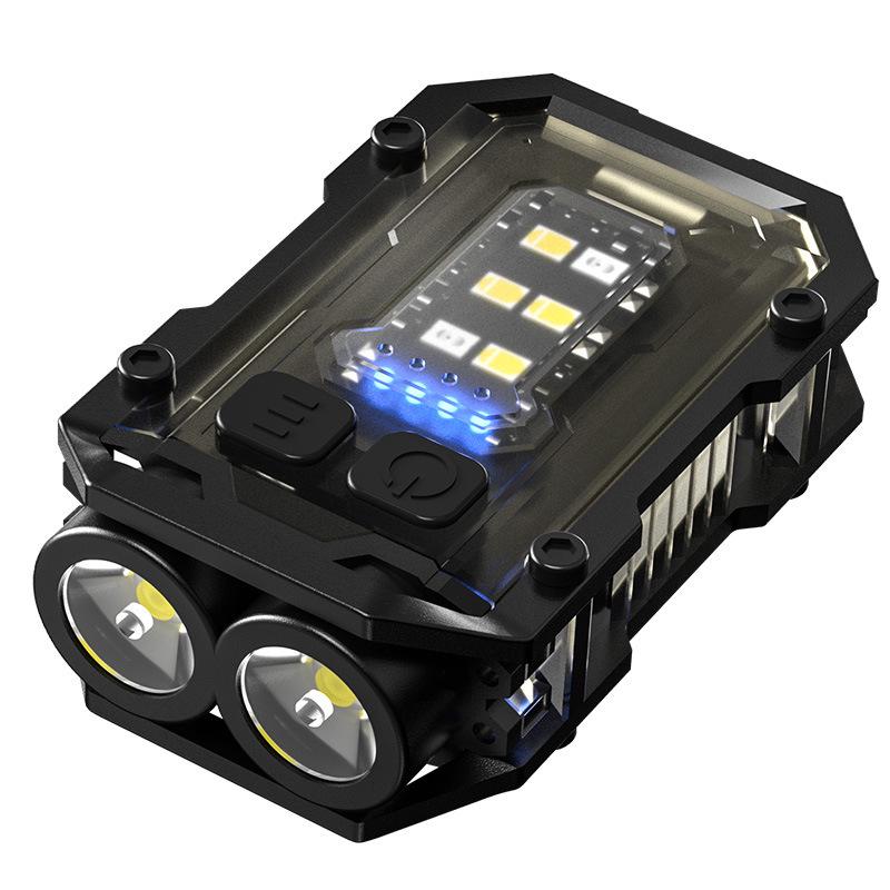 Multifunctional Dual LED Keychain Flashlight with Magnetic COB Side Light and High Brightness Warning Light