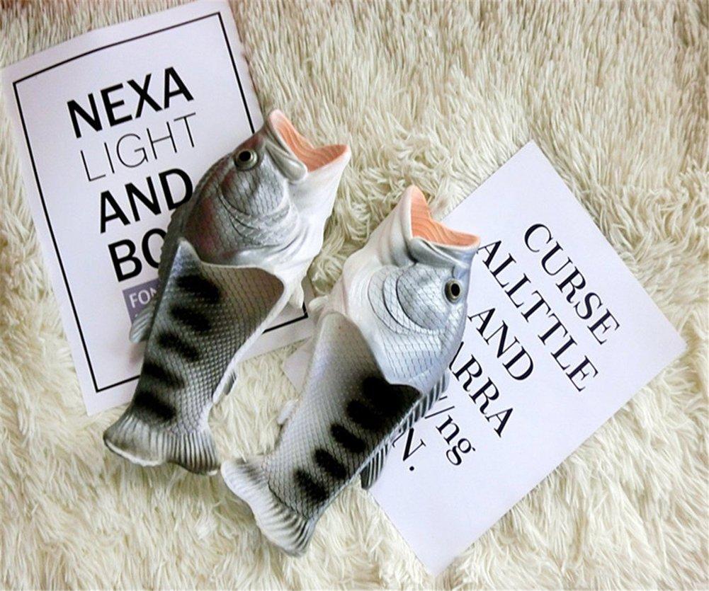 Fun Bathroom Fun Sizes Cm [Asifn] Fish-Shaped Slippers, Unisex, Lightweight, Breathable, Slippers, Flexible, Unique, Design, Black, 25.0-25.5