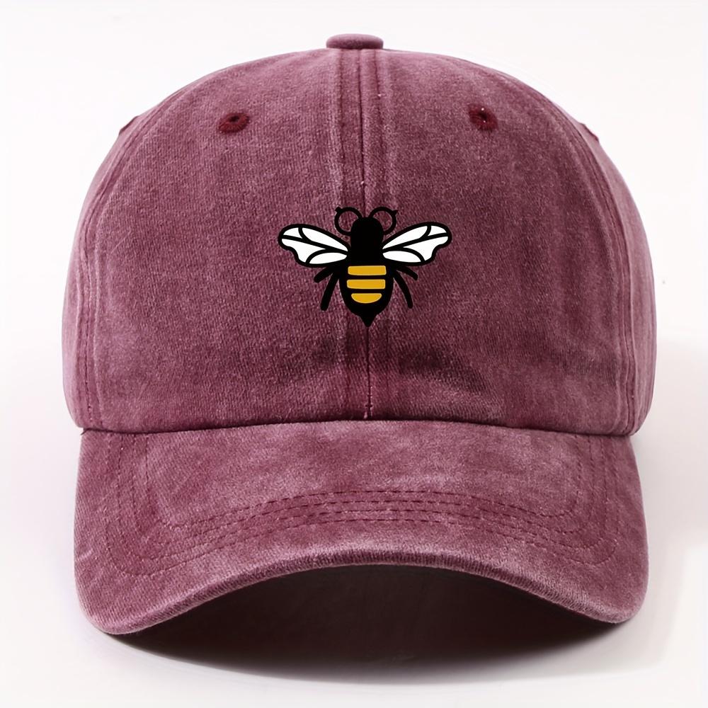 Fashionable Bee Patterned Baseball Cap for Both Men and Women, Casual Street Style Retro Duckbill Cap, Outdoor Travel and Hiking