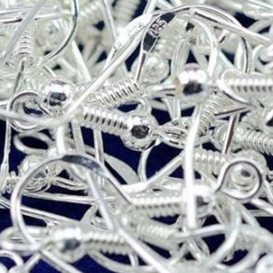 Fashion 100 Pcs Silver Tone Earrings Hooks DIY Earring Hook Jewelry Accessories