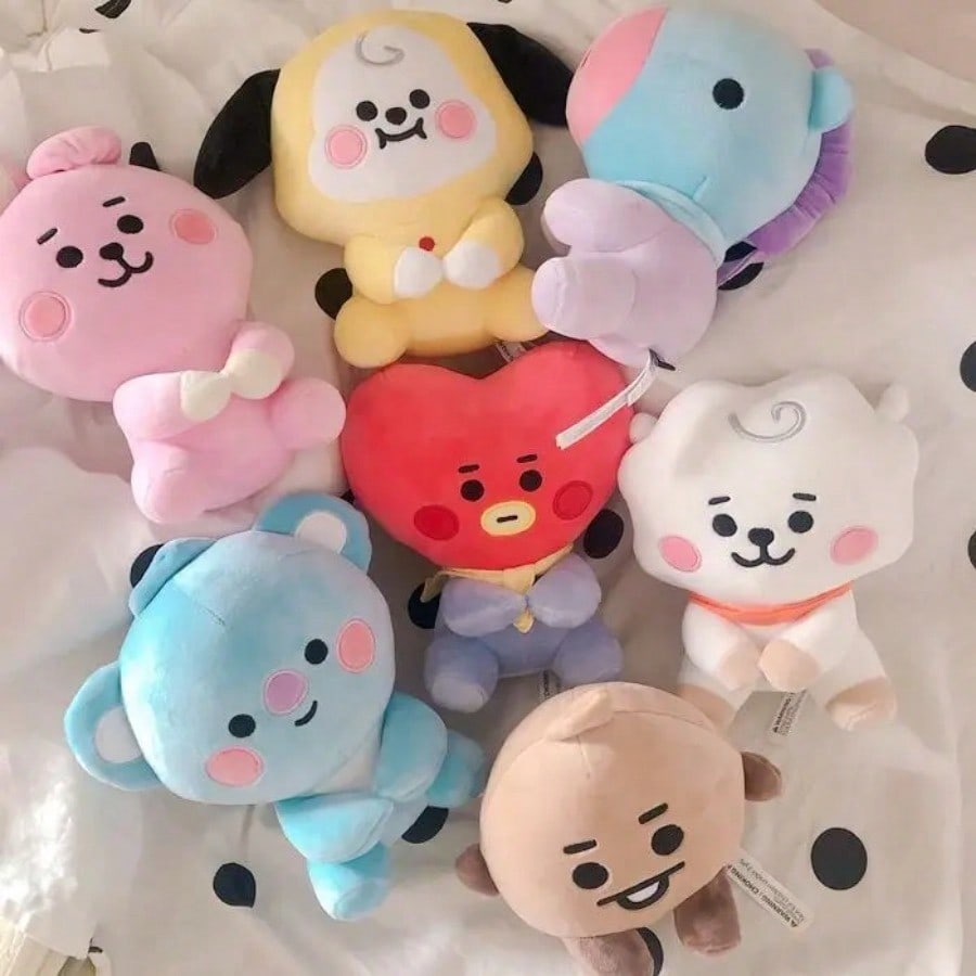 LINE FRIENDS BT21 Kpop Anime 10–24 Cm Jucărie de pluș Desen animat Rucsac: Păpușă drăguță în stil coreean—Perfectă pentru Crăciun și zile de naștere
