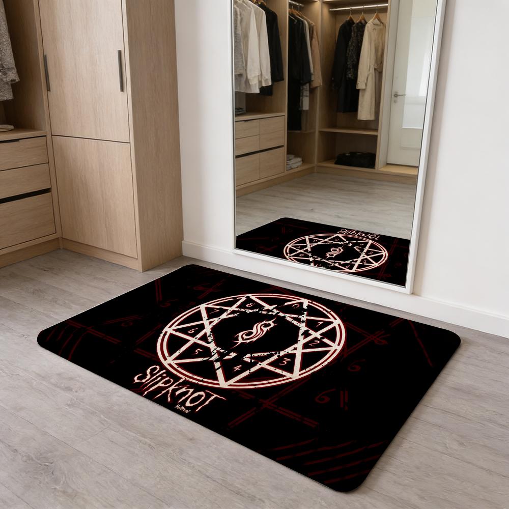 

Band S-slipknot-S Classic Popular Long Floor Mat Flannel Door Mat Non-Slip Absorbent Washable Indoor Home Rug 40x60cm