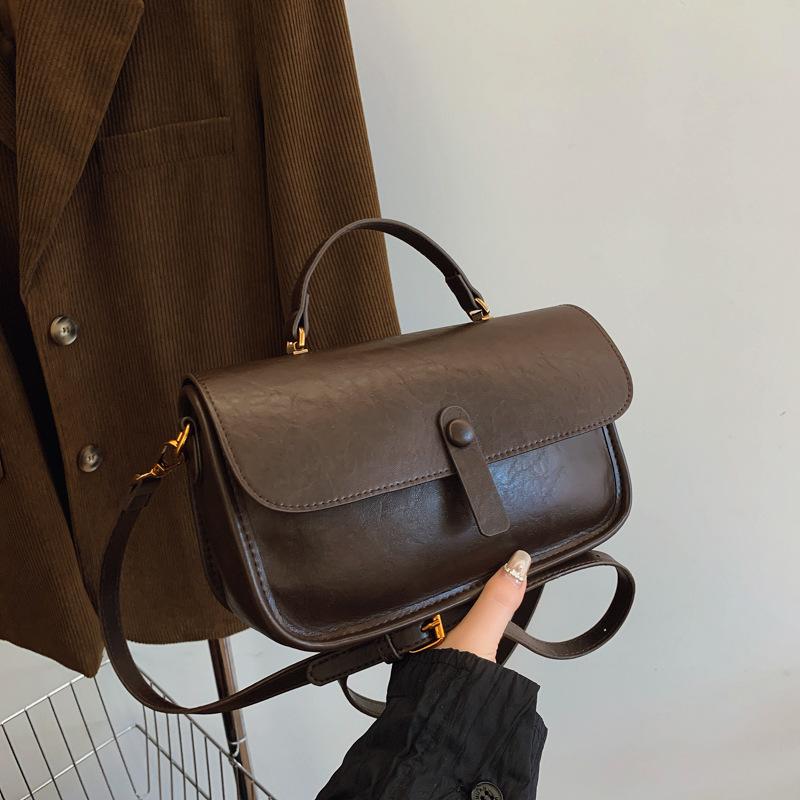Wholesale Niche Simple and Versatile Fashionable Portable Small Square Bag Women's Leisure Commuting Solid Color Shoulder Messenger Bag