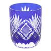 [Authentic Product] Tajima Glass "Edo Kiriko" Sake Cup (Guinomi) - Approx. 5cm Diameter X 6cm Height, Approx. 70ml Capacity, Nanako Pattern, Lapis Laz