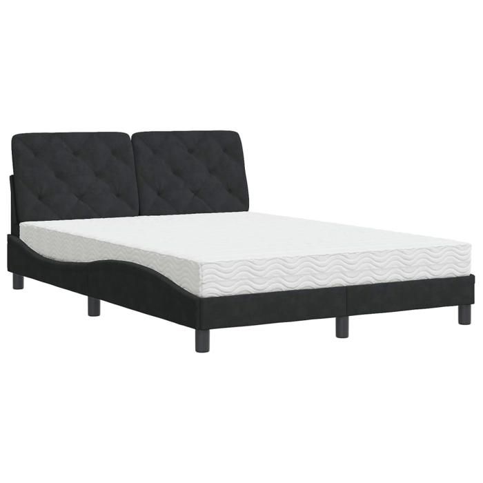 VidaXL Lit avec Matelas, Lit Rembourré avec Coussin de Tête de Lit, Lit Double, Lit Adulte de Chambre à Coucher Intérieur, 3208660