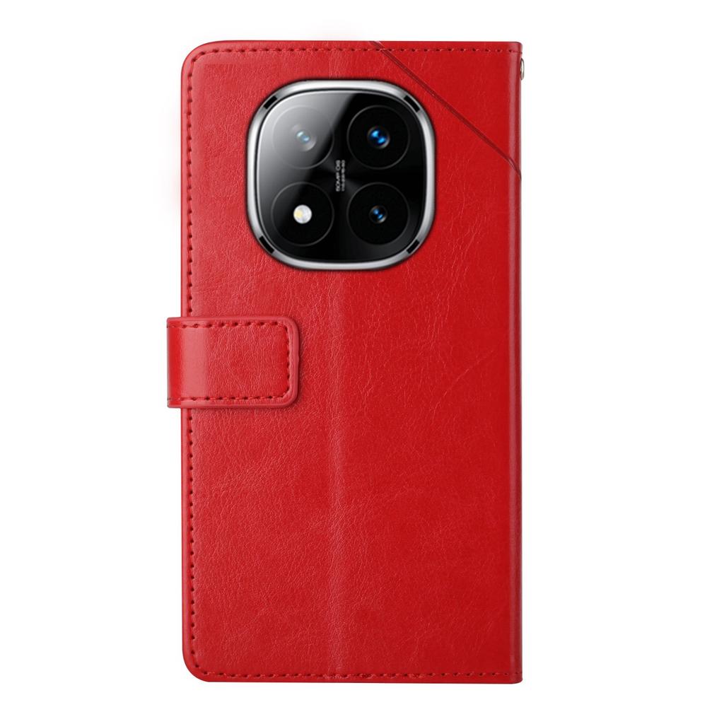 For Xiaomi Redmi Note 14 Pro 4G Case Y Shaped Lines Imprint Leather Phone Cover