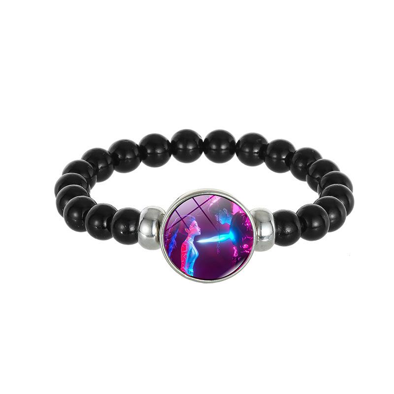 Demon Hunters Saja Boy Beaded Bracelet, Lumi Zoe Mira Black Bead Jewelry
