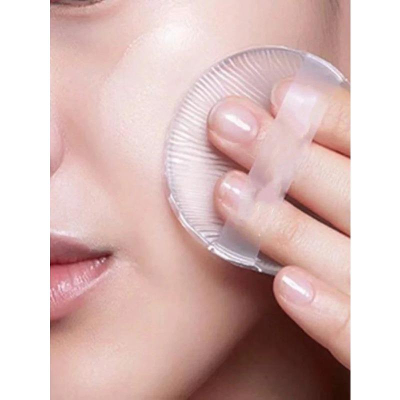 1/2 Pezzi Spugnetta per Trucco in Silicone, Puff Cushion Trasparente Jelly di Cristallo a Base d'Acqua per BB Cream, Spugnetta Trasparente per Fondotinta, Non Assorbente