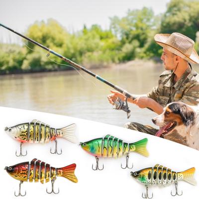 10CM/15.5G Multi-Jointed Fishing Lure with Hooks Realistic 7-Section Swimbait Bionic Hard Artificial Bait Freshwater Saltwater Fishing Accessories
