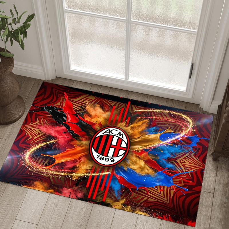AC Milan Design Crystal Velvet Carpet Cozy Non?Slip Printed Rug For Bedroom Living Room Entrance