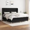 Exclusive House - Bed Slatted Base with Mattress Black 180x200 Cm Fabric