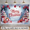 Multicolor Christmas Tree Gift Box Wedding Christmas Party Backdrop, Polyester Banner for Photo Background & Decor