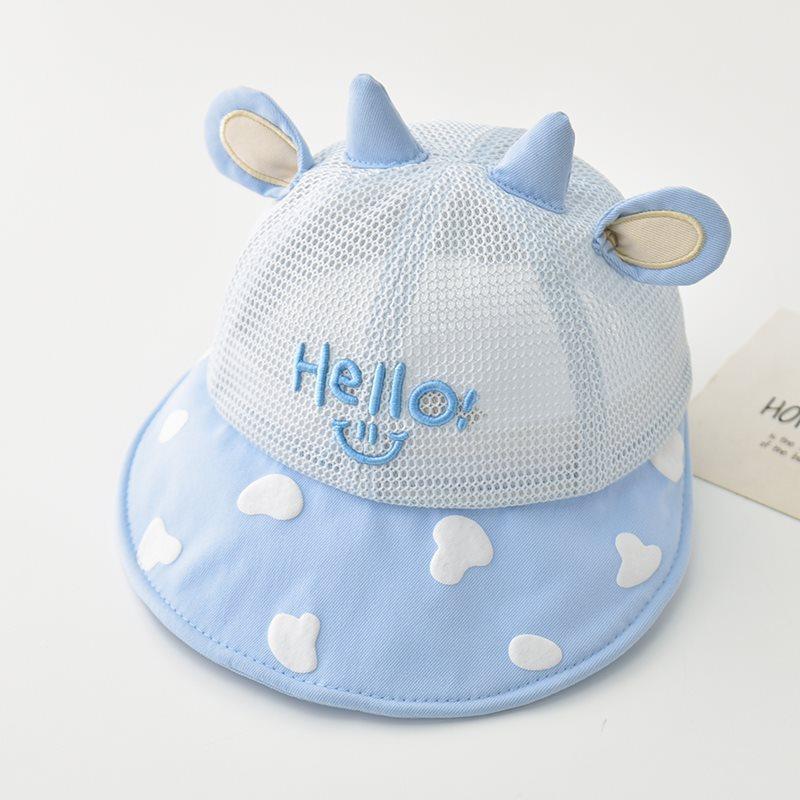 Baby Sun Hat Breathable Mesh Bucket Hat Cute Dinosaur Ear Anti Uv Summer Cap For Toddler Boys Girls Outdoor