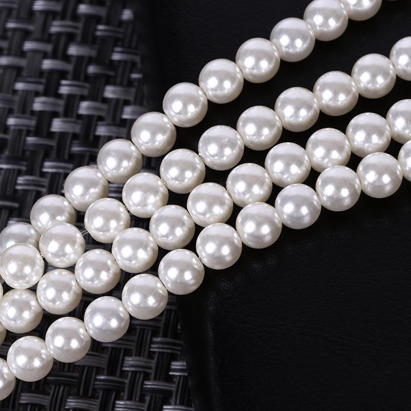 High Gloss ABS Perforated Imitation Pearl Iron Wire Straight Hole Beads for DIY Beading.