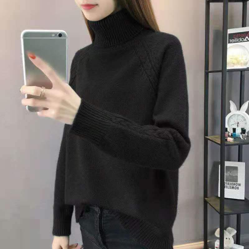 Rollkragen Damenpullover Locker Oberbekleidung Herbst und Winter Unterhemden Dicke Oberteile