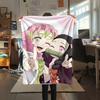 1PC Demon Slayer Print Flannel Blanket, High Quality All Seasons, Home Decor, Warmth and Comfort, Perfect for Christmas Gifts