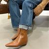 Pointed Short Boots Women's 2025 Autumn and Winter New Simple Women's Boots Short Boots French Thin Boots Fruit 665-2