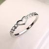 Women Hollow Heart Rhinestone Inlaid Finger Ring Wedding Party Jewelry Gift