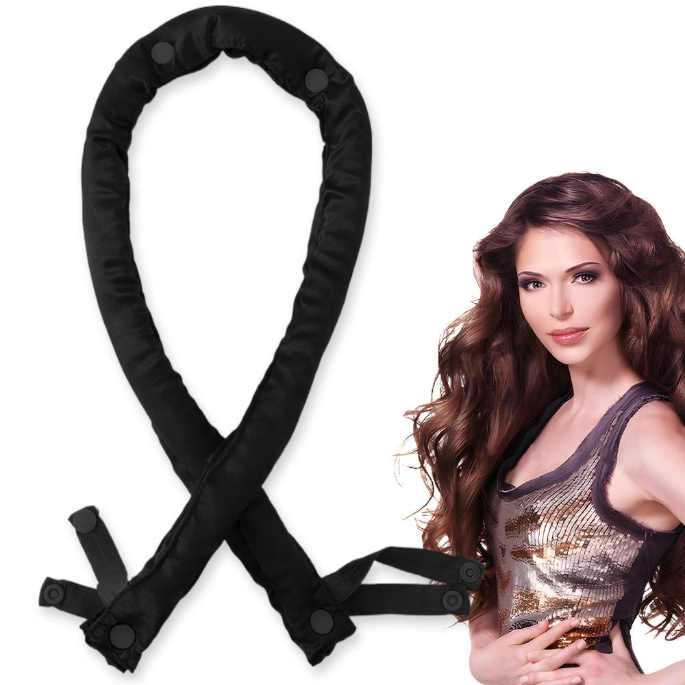 

2 pcs of non-hot curling iron, 3-in-1 sleep setting buckle curling hair artifact, big wave sleeping hair accessories. чёрный