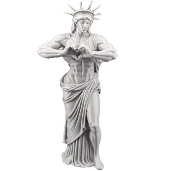 

Funny Muscle Liberty Statue 3D Printed Humorous Muscular Liberty Statue for Living Room Bookshelf Cabinet Table Decor New York City Gifts темно-серого