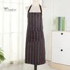 Oil-proof Chef Apron Waterproof Cleaning Bib Stripe Design Adjustable Polyester Cotten with Tool Pockets Wear-resistant for Men Women Oil Stain