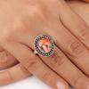 Orange Copper Turquois Gemstone 925 Stamped Silver Jewelry Handmade Promise Ring RR-62-47