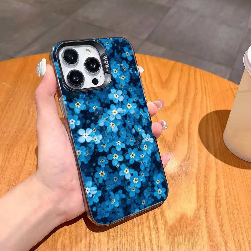 Flowers A-Art Phone Case For iPhone17,16,15,14,13,12,11,Pro,MAX White Matte Shockproof Cover