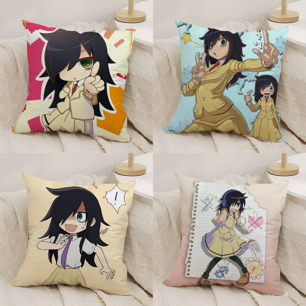 K-Kuroki T-Tomoko Pillow Case Office Sofa Dorm Chair Back Short Plush Double-sided Printing Home  Cushion Cover