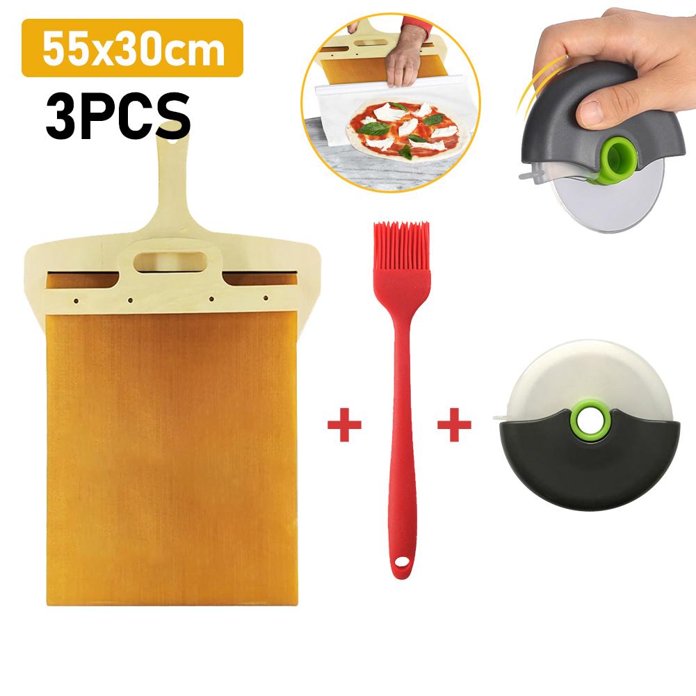 Sliding Pizza Peel Pala Pizza Scorrevole Pizza Transfer Shovel Non-Stick Pizza Peel Shovel with Handle Baking Supplies 45/55cm