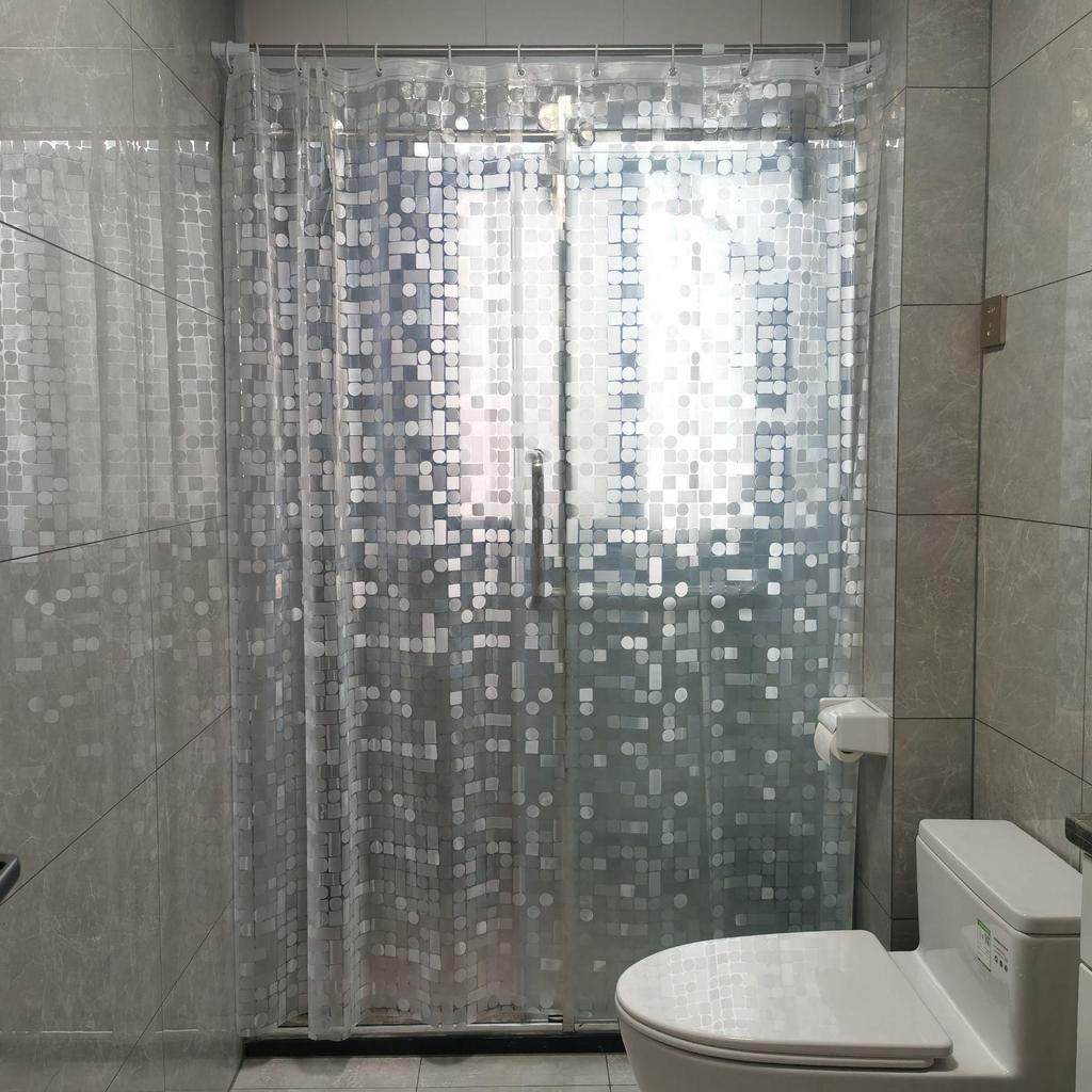 In-Stock 3D Eva Transparent Shower Curtain Liner - Waterproof & Thickened with Rings